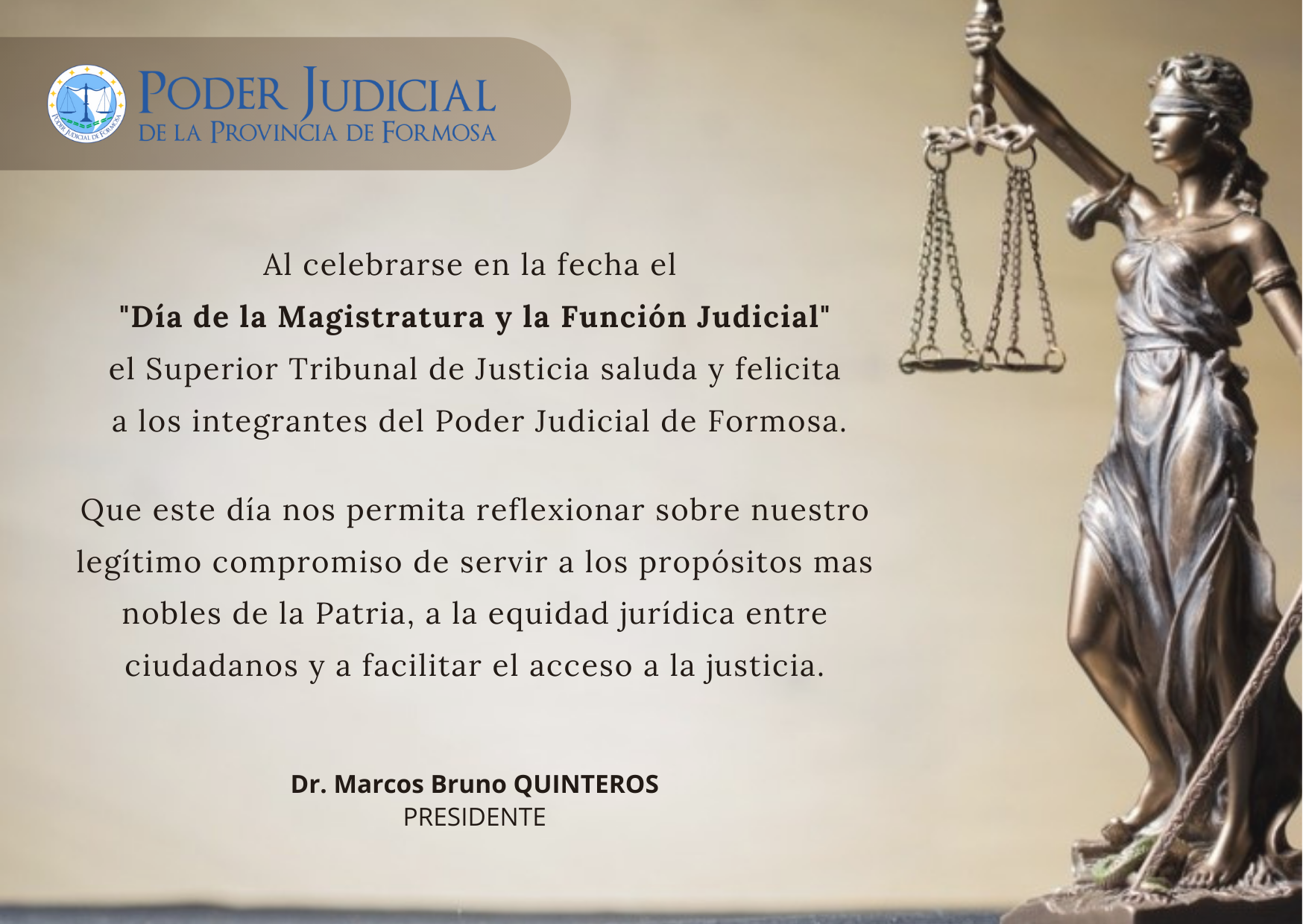 Salutación Día de la Magistratura y la Función Judicial